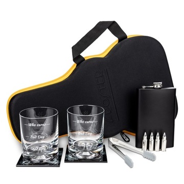 zestaw Gitarowy do whisky w Etui z Szklanki Pociski chłodzące Piersiówka