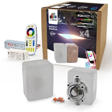 4x Oprawa Najazdowa Kostka LED 24V 9x12 RGB+CCT