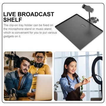 МУЗЫКАЛЬНАЯ ПОДСТАВКА ДЕРЖАТЕЛЬ ПОДНОСА СТОЛ МИКРОФОН ПОЛКА ДЛЯ МИКРОФОНА