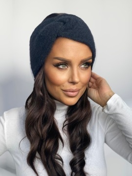 ПОВЯЗКА НА ГОЛОВУ ЖЕНСКАЯ КРУЖКИ-УШКИ ТЮРБАН ТЕПЛЫЙ УЗЕЛ АЛЬПАКА КОЛ 2388