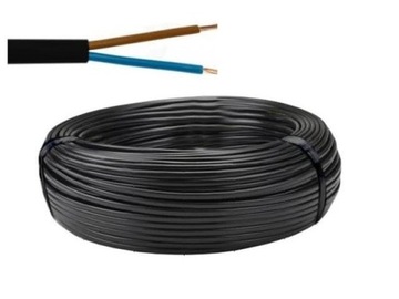 Przewód linka OMY-2x0,75 czarny (H03VV-F), 100m