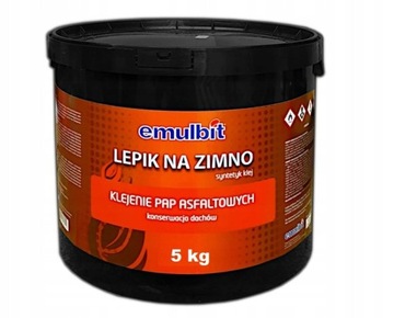 EMULBIT LEPIK NA ZIMNO 5KG BITUMICZNY KLEJ DO PAPY NA BAZIE ASFALTU I ŻYWIC