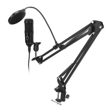 Конденсаторный USB-микрофон для игровой студии + БОЛЬШАЯ подставка XL + POP-фильтр
