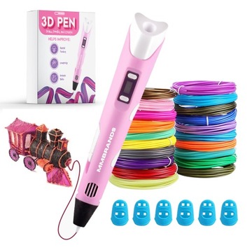 MM Brands Długopisu 3D Zestaw Startowy 100m Filamentu w 10 Kolorach Różowy