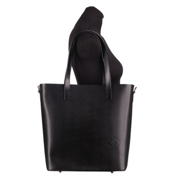CZARNA TOREBKA SKÓRA NATURALNA SHOPPER A4 XL TORBA VERA PELLE