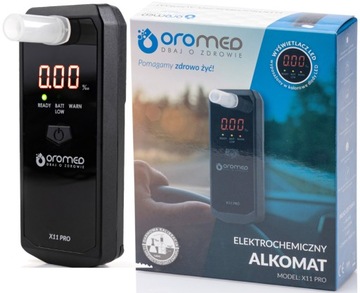 ALKOMAT ELEKTROCHEMICZNY OROMED X11 PLATYNOWY SENSOR USTNIKI KALIBRACJA 12M