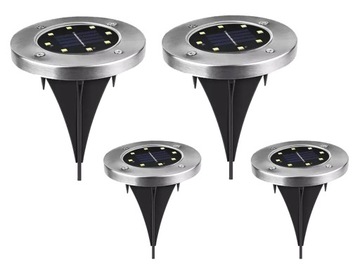 LAMPA SOLARNA OGRODOWA LAMPKA DO OGRODU OGRÓD 8 LED WBIJANA 4 SZTUKI ZD50J