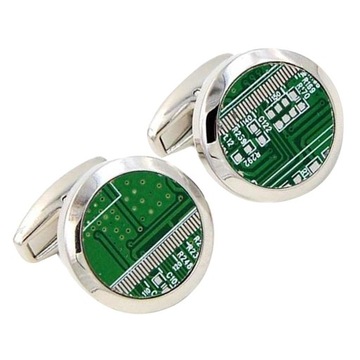 Nowość Męskie zielone spinki do mankietów PCB