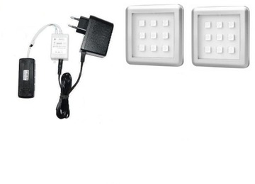 2 punktowe oświetlenie LED SQUARE RGB + pilot