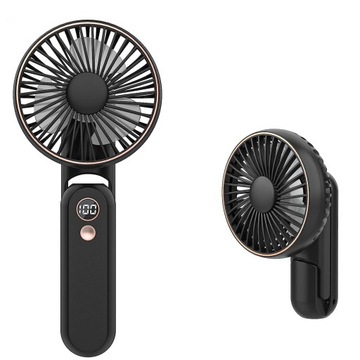 WIATRAK PODRĘCZNY NA BATERIE USB SKŁADANY WENTYLATOR 5 TRYBÓW PRĘDKOŚCI
