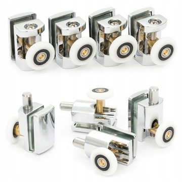 ROLKA POJEDYNCZE ROLKI KÓŁKA DO KABINY PRYSZNICOWEJ OTWOR 8MM METALOWE 23MM