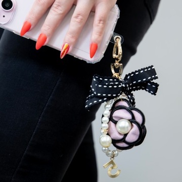 КУЛОН QUICK BEADS КУЛОН ДЛЯ ЧЕХОЛА ДЛЯ ТЕЛЕФОНА РОЗОВАЯ РОЗА С ЖЕМЧУГОМ