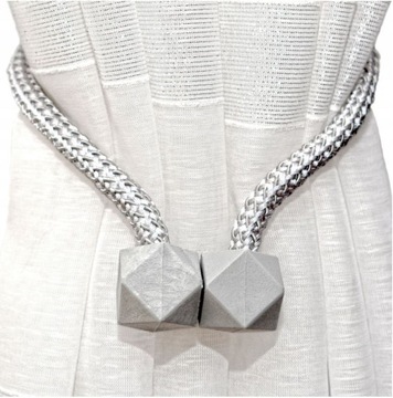 Зажимная пряжка Серая Серебряная веревка Крепление для штор с магнитом 1 шт.