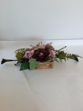 ЦЕНТР МОГИЛЫ КЛАДБИЩЕ БОЛЬШАЯ КОМПОЗИЦИЯ ДЕРЕВЯННАЯ ЯЩИКА ЦВЕТ КАЛЛА