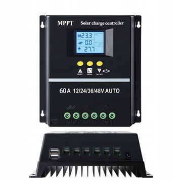 КОНТРОЛЛЕР СОЛНЕЧНОЙ ЗАРЯДКИ MPPT 60A 12В/24В/36В/48В