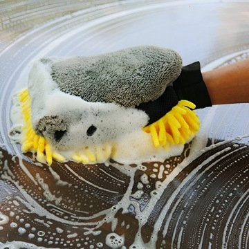 ПЕРЧАТКА ДЛЯ МОЙКИ И ПОЛИРОВКИ АВТОМОБИЛЯ, ДВУХСТОРОННЯЯ АВТОМОБИЛЬНАЯ МИКРОФИБРА ДЛЯ ДИСКОВ