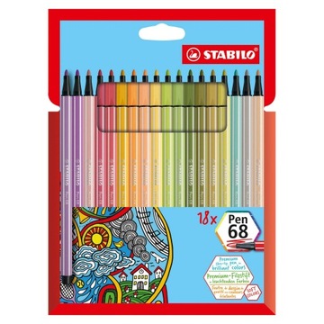 Pisaki STABILO PEN 68 (18 sztuk) (kolory 2022)