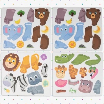 МАГНИТНЫЙ ПАЗЛ ЖИВОТНЫЕ МОНТЕССОРИ 12 ПРЕДМЕТОВ