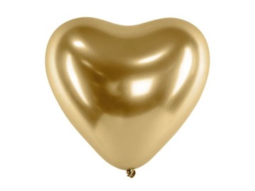 Złoty balon lateksowy w kształcie serca 30cm