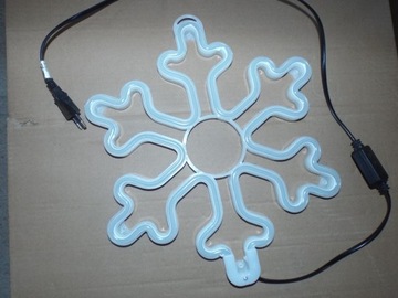 СНЕЖИНКА, ДИАМЕТР 30 СМ, ЗВЕЗДА, ЦВЕТНОЕ СВЕТОДИОДНОЕ НЕОНОВОЕ УКРАШЕНИЕ, ПЕРМАНЕНТНОЕ