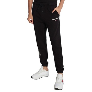 TOMMY HILFIGER SPODNIE MĘSKIE DRESOWE ENTRY GRAPHIC JOGGER CZARNE r.M