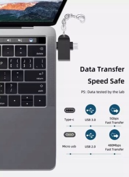 2 В 1 MICRO USB OTG АДАПТЕР USB-C НА USB 3.0 Type C