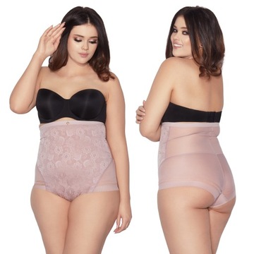 Mitex Glossy Hi-Waist figi modelujące róż XXL