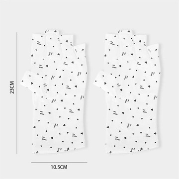 1 Pair Heart Polyester Nail Gloves for UV Lamp Fashion White Sun