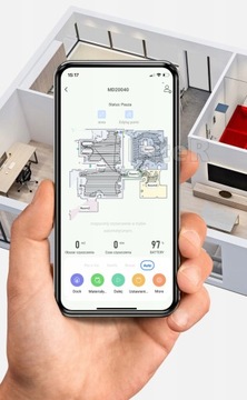 МОЩНЫЙ РОБОТ 2-в-1, ПЫЛЕСОС, ПРИЛОЖЕНИЕ ДЛЯ УБОРКИ ШЫТКА IOS ANDROID ГЛАВНАЯ КАРТА