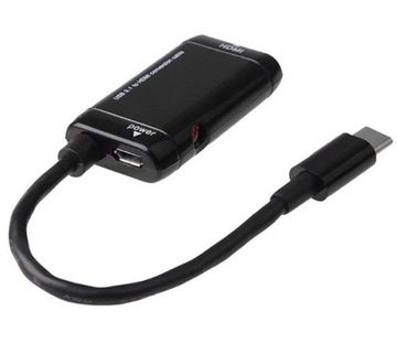 ADAPTER MHL PRZEJŚCIÓWKA USB-C HDMI DO TELEFONU TV LAPTOP PRZEWÓD KABEL 4K