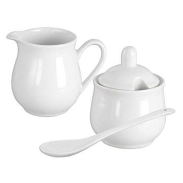 Cukierniczka i mlecznik porcelanowy zestaw 4 el. /