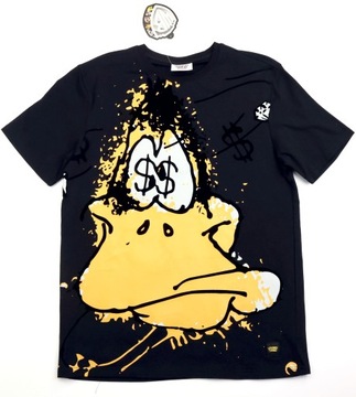 $48 Koszulka męska T-shirt Looney Tunes Zwariowane Melodie DAFFY Welur r. L
