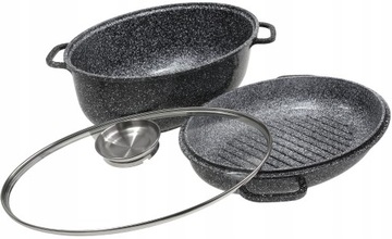 BRYTFANNA Сковорода «Мраморный гусь», 8 л, большая 3 в 1