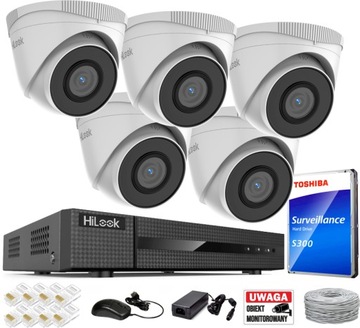 Zestaw do monitoringu HiLook IP KIT 5MPx IPCAM-T5 8xPoE