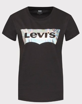 LEVI'S T-SHIRT DAMSKI CZARNY BAWEŁNA Z LOGO M 1SPG