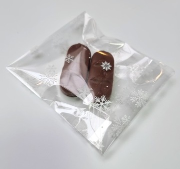 Torebki woreczki celofanowe Z TAŚMĄ folia ŚWIĄTECZNE pierniki 12x16 50 szt