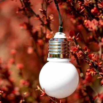 Светодиодная садовая СОЛНЕЧНАЯ ГИРЛЯНДИЯ 3,8 м, 10 шариков, веревка