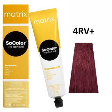 MATRIX SOCOLOR PRE-BONDED PERMANENT REFLEX FARBA DO WŁOSÓW 4RV+ 90ML