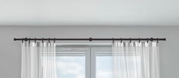 СОВРЕМЕННЫЙ одинарный металлический карниз 19–240 см Черный матовый/белый матовый