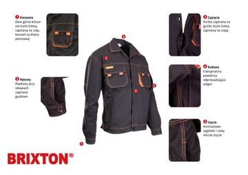 Защитная рабочая рубашка BRIXTON SPARK, черная 54