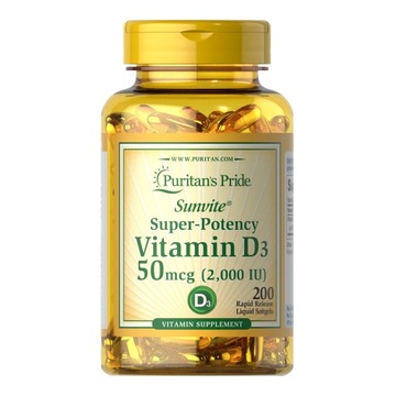PURITAN'S PRIDE WITAMINA D3 2000IU 200sg ODPORNOŚĆ