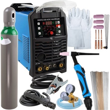 TIG AC DC Sherman spawarka HF Puls 200A zestaw