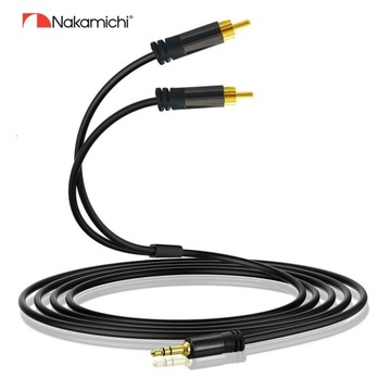 Кабель NAKAMICHI 2RCA-jack 3,5 мм AUX/Cinch OFC 1м