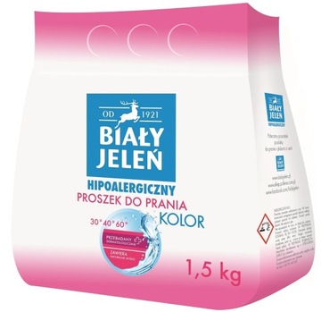 BIAŁY JELEŃ HIPOALERGICZNY PROSZEK 1,5KG KOLOR