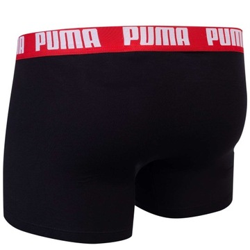 PUMA BOKSERKI MĘSKIE MAJTKI BOXER 2P CZARNE/CZERWONE r.M