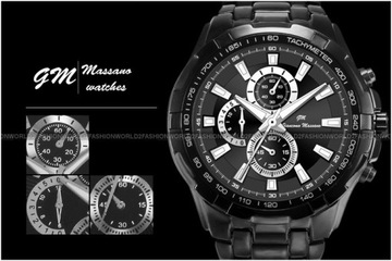 Аналоговые мужские часы GM с датой, серебро