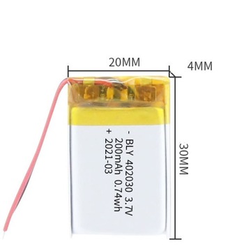 Литий-полимерный аккумулятор 200 мАч 3,7 В 402030
