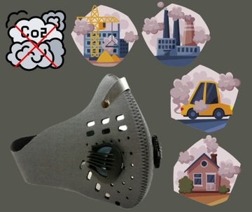МАСКА АНТИСМОГ С ФИЛЬТРОМ N95, ЗАЩИТНАЯ СПОРТ