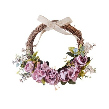 Венок из искусственных цветов Сельская гирлянда Декоративный фиолетовый весенний венок