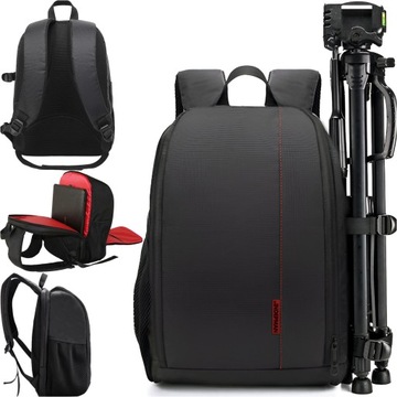 PLECAK FOTOGRAFICZNY NA APARAT CANON NIKON NA LAPTOPA 15.6 POJEMNY CZARNY